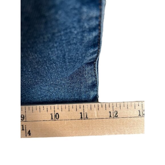 Girlish flare denim zip up jumpsuit high waist 90s Y2K sz L - Picture 6 of 10